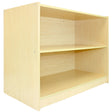 Maple wood shop counter featuring a smooth finish, two spacious shelves, and a minimalist design ideal for retail or workspace use