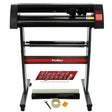 PixMax Vinyl Cutter Plotter with black and red design, includes SignCut Pro software, weeding pack, and vinyl rolls on a sturdy stand
