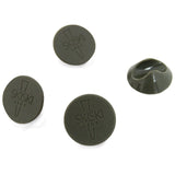 Grey 10mm hairpin leg feet protectors in a pack of four, featuring a smooth, rounded design for easy attachment and floor protection