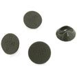 Grey 12mm hairpin leg protectors in a pack of four, featuring a smooth, round design to prevent floor scratches and enhance stability