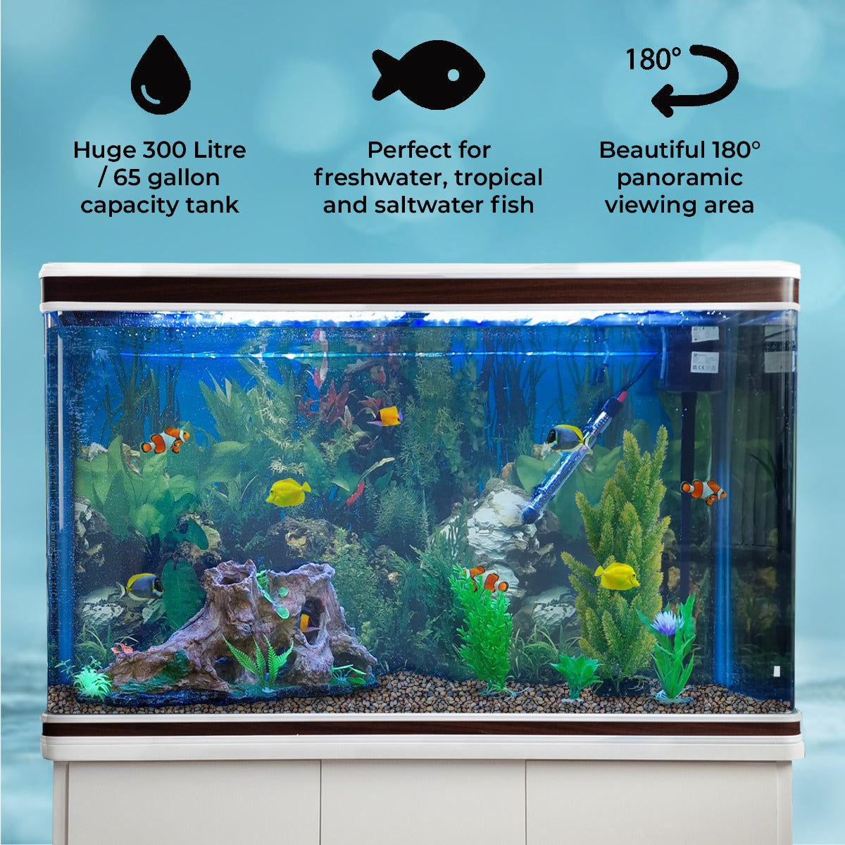 Aquarium Fish Tank & Cabinet - White