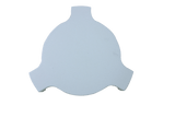 White ceramic heat deflector for Kamado ovens, featuring a smooth surface and rounded edges, designed for even heat distribution