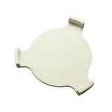 Ceramic heat deflector for Kamado ovens, featuring a smooth, round surface with curved edges, ideal for indirect cooking