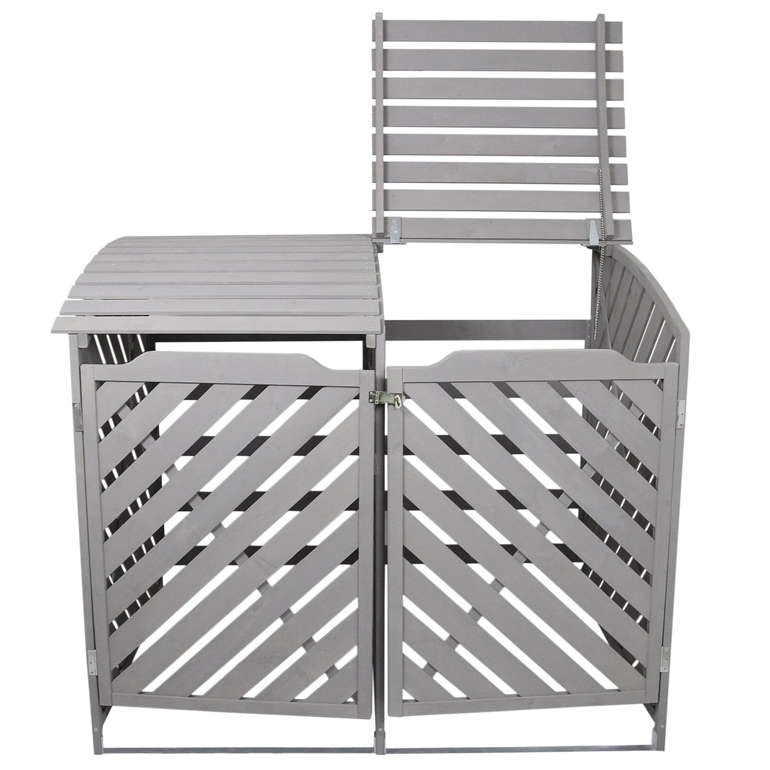 Grey Wash Double Wheelie Bin Storage