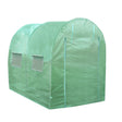Green polytunnel greenhouse measuring 3m x 2m, featuring a sturdy 25mm frame, mesh windows, and a smooth, weather-resistant cover