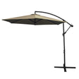 Beige cantilever parasol with a sturdy black frame, featuring a large, square canopy for optimal sunshade and outdoor comfort