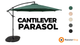 Cantilever Parasol 3m With Full Fan Base – Beige