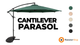 Cantilever Parasol 3m With Half Fan Base – Beige