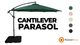 Cantilever Parasol 3m With Square Base – Beige