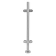 Stainless steel mid post balustrade, 110cm high, featuring a sleek, polished finish and sturdy mounting brackets for secure installation